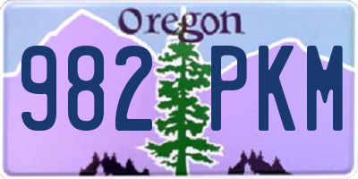 OR license plate 982PKM