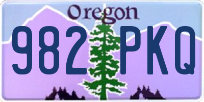 OR license plate 982PKQ