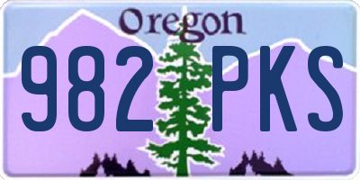 OR license plate 982PKS