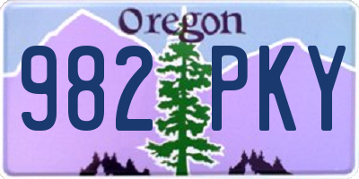 OR license plate 982PKY
