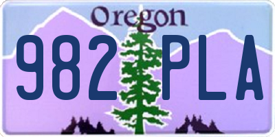 OR license plate 982PLA