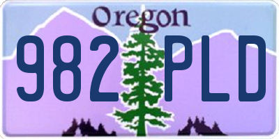 OR license plate 982PLD