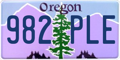 OR license plate 982PLE