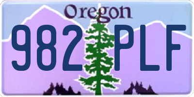 OR license plate 982PLF