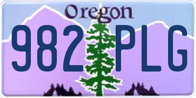 OR license plate 982PLG