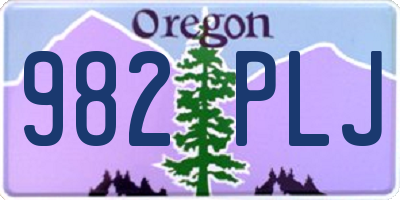OR license plate 982PLJ