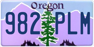 OR license plate 982PLM