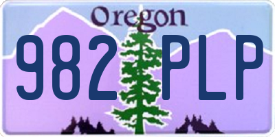 OR license plate 982PLP