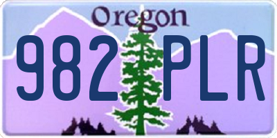 OR license plate 982PLR