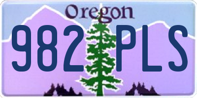 OR license plate 982PLS