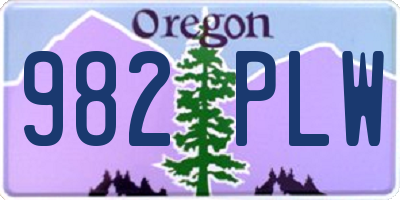 OR license plate 982PLW