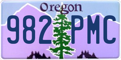 OR license plate 982PMC