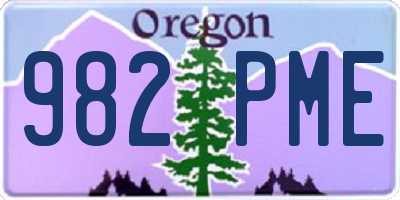 OR license plate 982PME