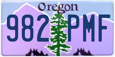 OR license plate 982PMF
