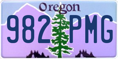 OR license plate 982PMG