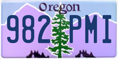 OR license plate 982PMI