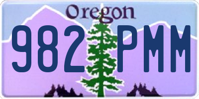 OR license plate 982PMM