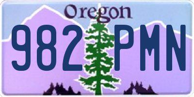 OR license plate 982PMN