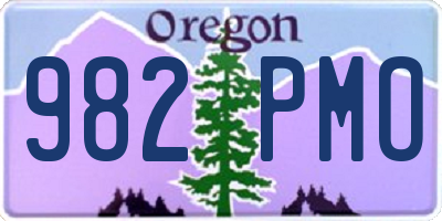 OR license plate 982PMO