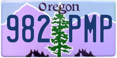 OR license plate 982PMP
