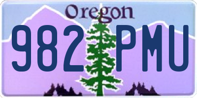 OR license plate 982PMU