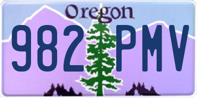 OR license plate 982PMV