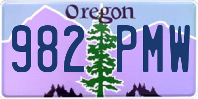 OR license plate 982PMW