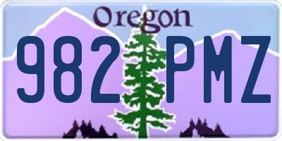OR license plate 982PMZ