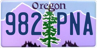 OR license plate 982PNA