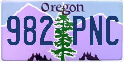 OR license plate 982PNC