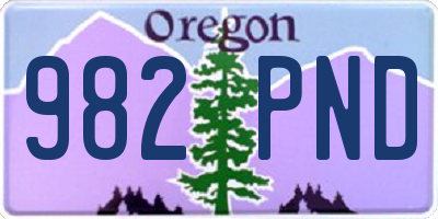OR license plate 982PND