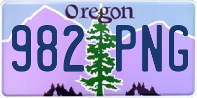 OR license plate 982PNG
