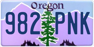 OR license plate 982PNK