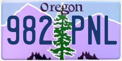 OR license plate 982PNL