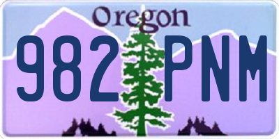 OR license plate 982PNM
