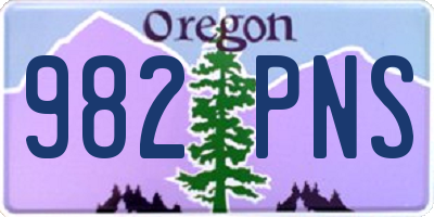 OR license plate 982PNS