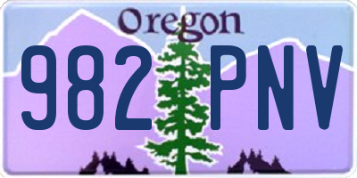 OR license plate 982PNV