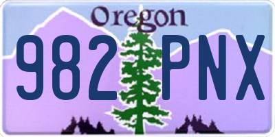 OR license plate 982PNX