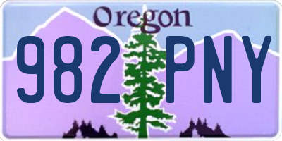 OR license plate 982PNY