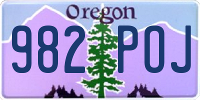 OR license plate 982POJ