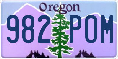 OR license plate 982POM