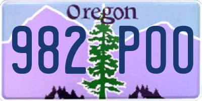 OR license plate 982POO