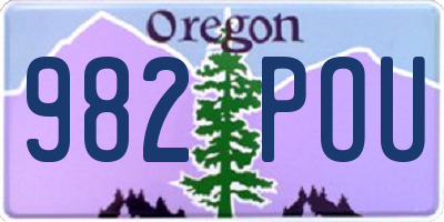 OR license plate 982POU