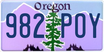 OR license plate 982POY