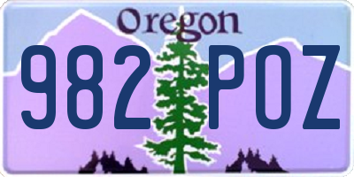 OR license plate 982POZ