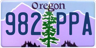 OR license plate 982PPA