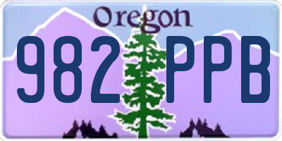 OR license plate 982PPB