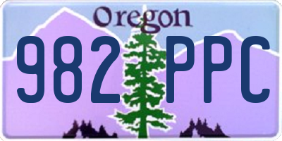 OR license plate 982PPC