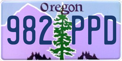 OR license plate 982PPD