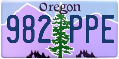 OR license plate 982PPE